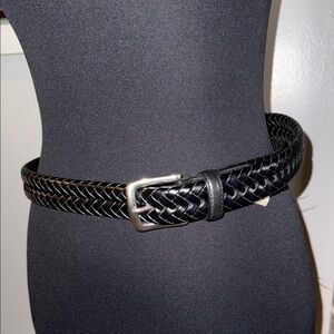 Fossil Black Leather Woven Belt SZ 44